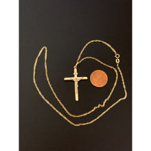 Load image into Gallery viewer, 18K Saudi Gold Necklace 19.50" Chain w/ Cross Pendant - Rafant
