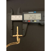 Load image into Gallery viewer, 18K Saudi Gold Necklace 19.50" Chain w/ Cross Pendant - Rafant
