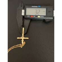 Load image into Gallery viewer, 18K Saudi Gold Necklace 19.50" Chain w/ Cross Pendant - Rafant
