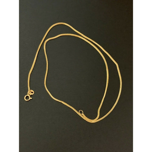 18K Gold Chain Necklace Saudi Yellow Gold Lightweight Dainty 16