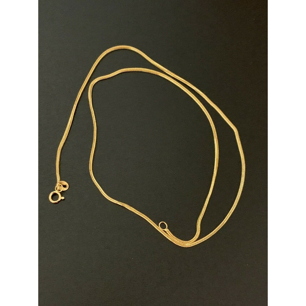 18K Gold Chain Necklace Saudi Yellow Gold Lightweight Dainty 16