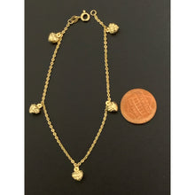 Load image into Gallery viewer, 18K Gold Bracelet Rolo Chain With Heart Charms 7.25 inches - Rafant
