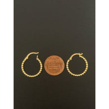 Load image into Gallery viewer, 18K Gold Earrings Hoops Loops Beaded Small 2.13 grams - Rafant
