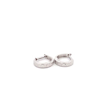 Load image into Gallery viewer, 18K White Gold Earrings Hoops Very Small Tiny Huggies 1.11 grams - Rafant
