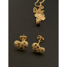 Load image into Gallery viewer, 18K Gold Necklace Chain 18 inches Heart Pendant with Earrings Set 1.41 grams - Rafant
