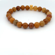 Load image into Gallery viewer, 24K Gold Money Bag Lucky Charm Bracelet Gemstones Natural Golden Jade 8mm - Rafant

