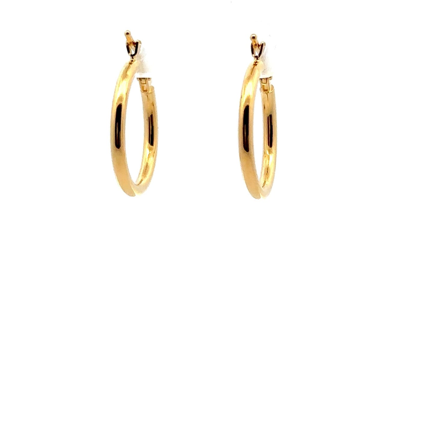 18K Gold Earrings Hoops Polished 1.13 grams - Rafant