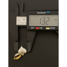 Load image into Gallery viewer, 18K Gold Earrings Hoops Heart Dangling White Yellow Gold 2.77 grams - Rafant
