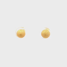 Load and play video in Gallery viewer, 18K Yellow Gold Earrings Ball Frosted Small 1.31 grams
