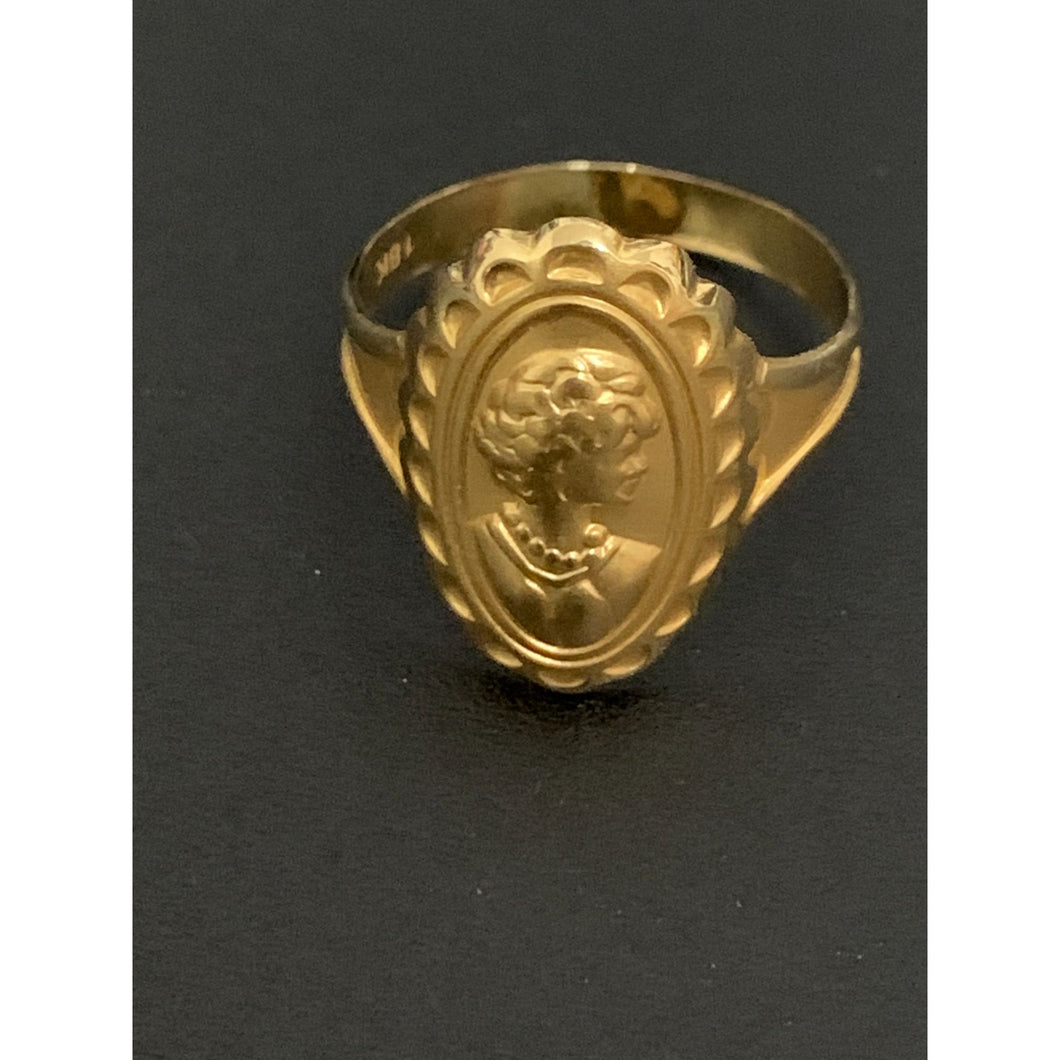 18K Gold Ring Woman Lady Size 6 - Rafant