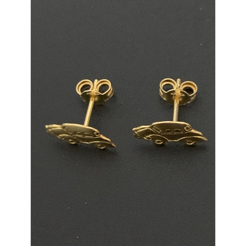 18K Gold Earrings Stud Car 1.47 grams - Rafant