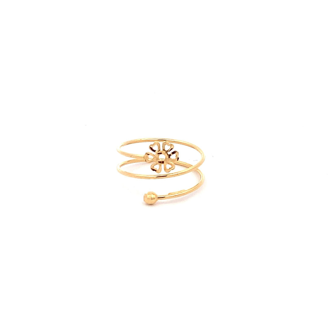 18K Yellow Gold Ring Flower Spiral 1.08 grams Size 8 - Rafant