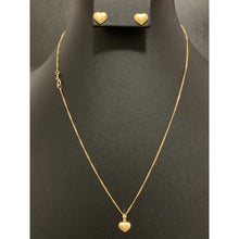 Load image into Gallery viewer, 18K Gold Necklace Chain 18&quot; Heart Pendant with Earrings Set 1.49 grams - Rafant
