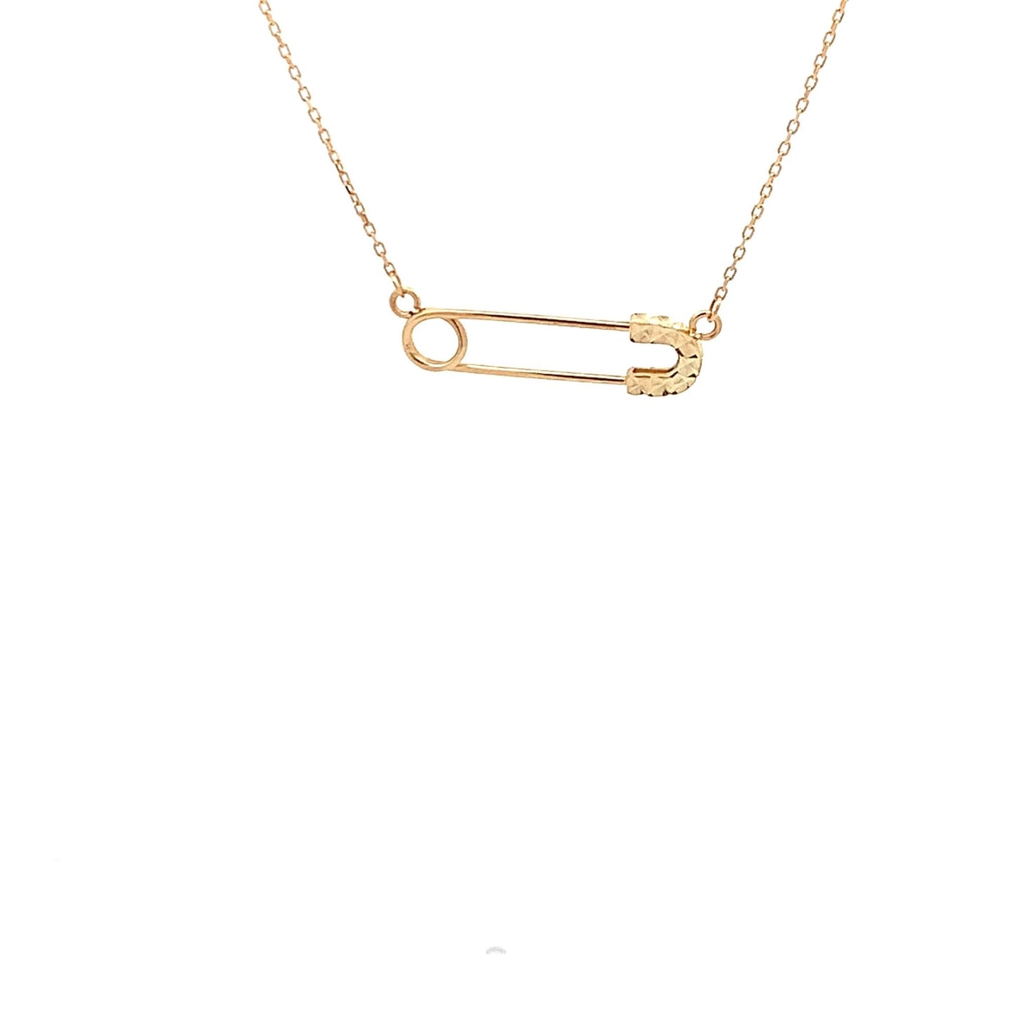 18K Yellow Gold Necklace Chain Pendant Pin 16.5 inches with one inch extension 2.31 grams - Rafant