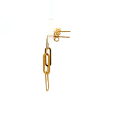 Load image into Gallery viewer, 18K Gold Earrings Drop Dangle Post Paperclip 0.53 grams - Rafant
