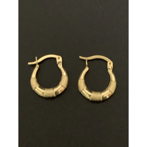 18K Gold Earrings Hoops Loops Small 1.13 grams - Rafant