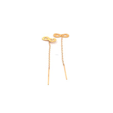 Load image into Gallery viewer, 18K Yellow Gold Earrings Threader Drop Infinity Tiny 0.28 grams - Rafant
