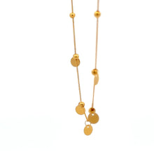 Load image into Gallery viewer, 18K Gold Necklace Chain  17.5 inches Discs Bead Charms 0.85 grams - Rafant
