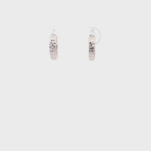 Load and play video in Gallery viewer, 18K White Gold Earrings Hoops Very Small Tiny Huggies 1.11 grams
