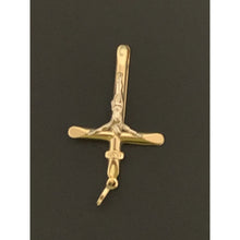 Load image into Gallery viewer, 18K Gold Pendant Cross Jesus Christ Two Tone White Yellow Gold 2.10 grams - Rafant
