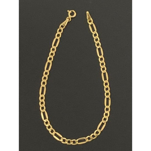 18K Gold Bracelet Figaro 7.25 inches 1.84 grams - Rafant