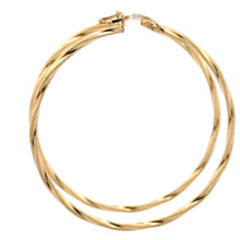 Load image into Gallery viewer, 18K Gold Earrings Hoops Spiral Extra Large 2.20 grams - Rafant
