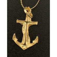 Load image into Gallery viewer, 18k Gold Necklace Chain 19.50&quot; with Cross Anchor Pendant - Rafant
