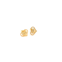 Load image into Gallery viewer, 18K Yellow Gold Earrings Heart Stud 1.16 grams - Rafant
