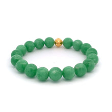 Load image into Gallery viewer, 18K Gold Money Coin Ball Lucky Charm Bracelet Gemstones Natural Green Jadeite Jade 6.5" - Rafant
