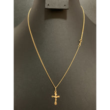 Load image into Gallery viewer, 18K Gold Necklace Chain 17.75 inches with Cross Jesus Christ Pendant 2.04 grams - Rafant
