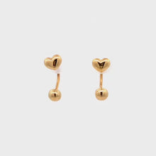 Load and play video in Gallery viewer, 18K Yellow Gold Earrings Ball Heart Screw 1.29 grams
