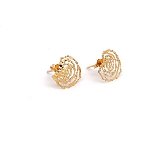 18K Gold Earrings Stud Heart - Rafant