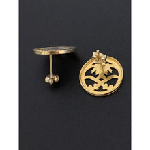 Load image into Gallery viewer, 18K Gold Earrings Stud Round Circle 2.27 grams White Yellow Gold - Rafant
