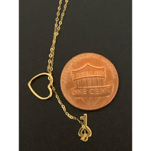 Load image into Gallery viewer, 18K Gold Necklace Chain with Heart Key Pendant 0.69 grams - Rafant
