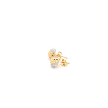 Load image into Gallery viewer, 18K Gold Earrings Stud Tricolor White Yellow Rose Gold 1.22 grams - Rafant
