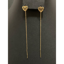 Load image into Gallery viewer, 18K Gold Earrings Threader Heart 0.68 grams - Rafant
