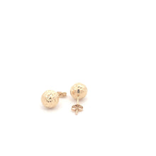 Load image into Gallery viewer, 18K Yellow Gold Earrings Stud Balls Textured 0.91 grams - Rafant

