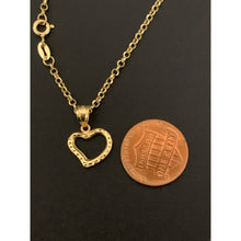 Load image into Gallery viewer, 18K Gold Bracelet Rolo Chain with Open Heart Charm 8 inches - Rafant
