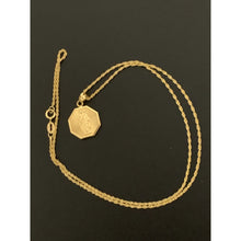 Load image into Gallery viewer, 18K Gold Necklace Chain 18 inches with Sacred Heart Mother Mary Pendant 2.64 grams - Rafant
