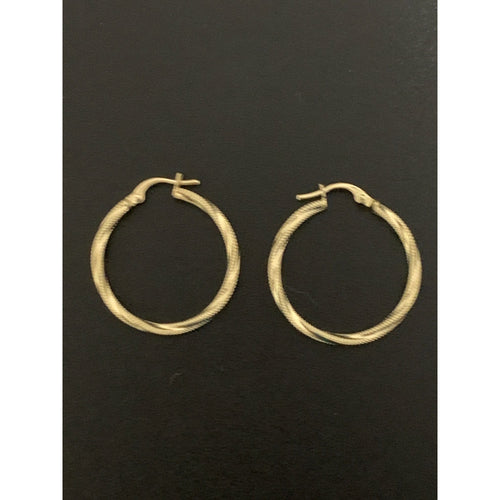 18K Gold Gold Earrings Hoops Loops 1.32 grams - Rafant