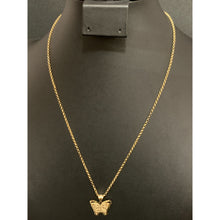 Load image into Gallery viewer, 18K Gold Necklace Rolo Chain 19.50&quot; with Butterfly Pendant 3.01 grams - Rafant
