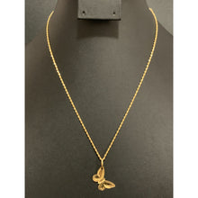 Load image into Gallery viewer, 18K Gold Necklace Chain 17.5&quot; with Butterfly Pendant 1.87 grams - Rafant
