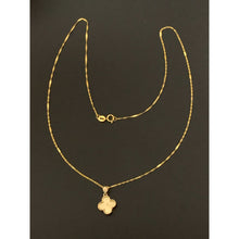 Load image into Gallery viewer, 18K Gold Necklace Chain 18 inches Clover Flower 1.90 grams - Rafant
