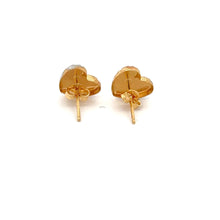 Load image into Gallery viewer, 18K Gold Earrings Stud Heart Tricolor 1.46 grams - Rafant
