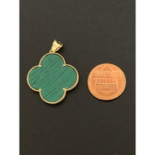 Load image into Gallery viewer, 18K Gold Flower Pendant Green Malachite - Rafant
