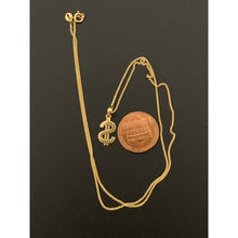 Load image into Gallery viewer, 18K Gold Necklace Chain 17.75&quot; with Dollar Sign Pendant - Rafant
