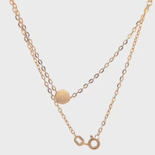 Load and play video in Gallery viewer, 18K Gold Necklace Chain Cable 17.50 inches Tiny Ball Pendant
