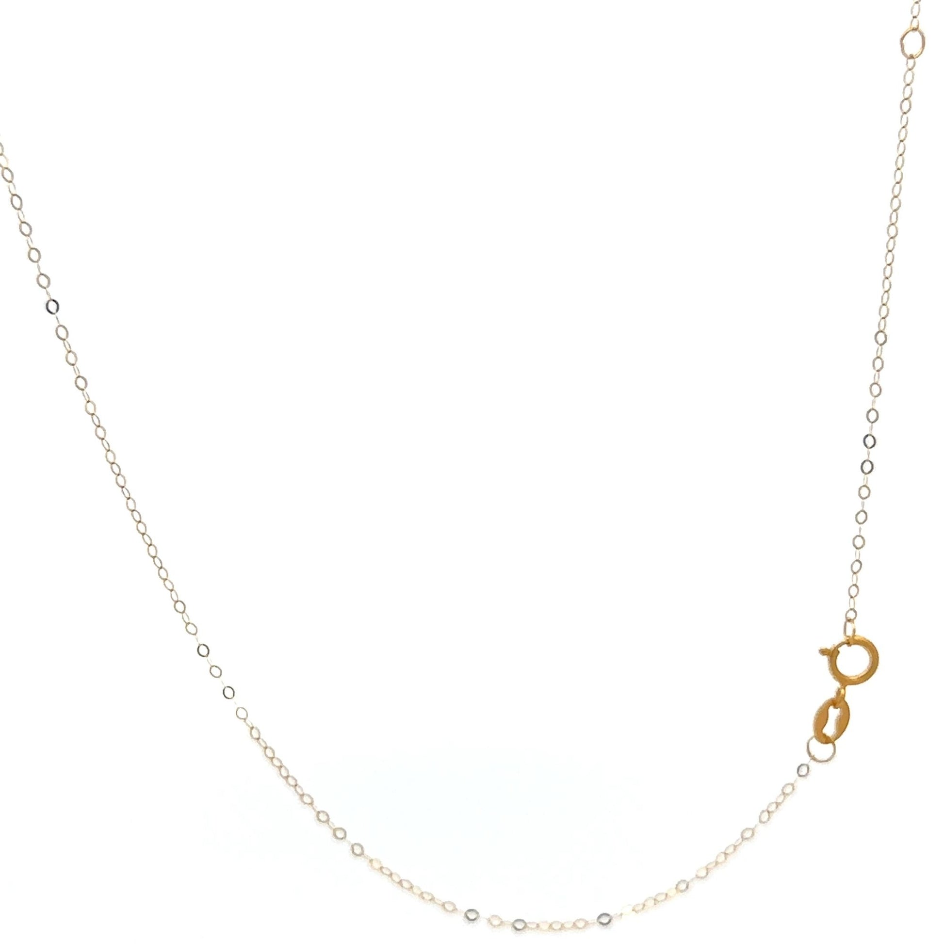 18K Gold Necklace Chain Cable Link Star Pendant 1.37 grams - Rafant