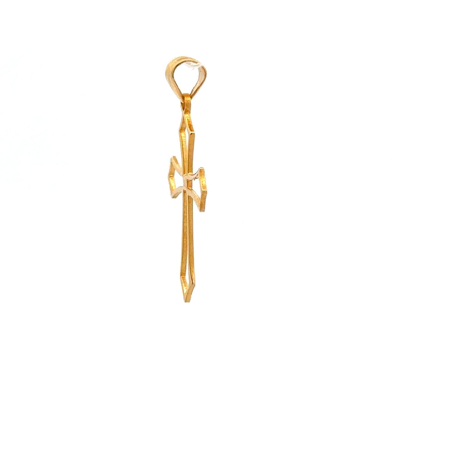 18K Gold Pendant Cross Religious 0.49 grams - Rafant