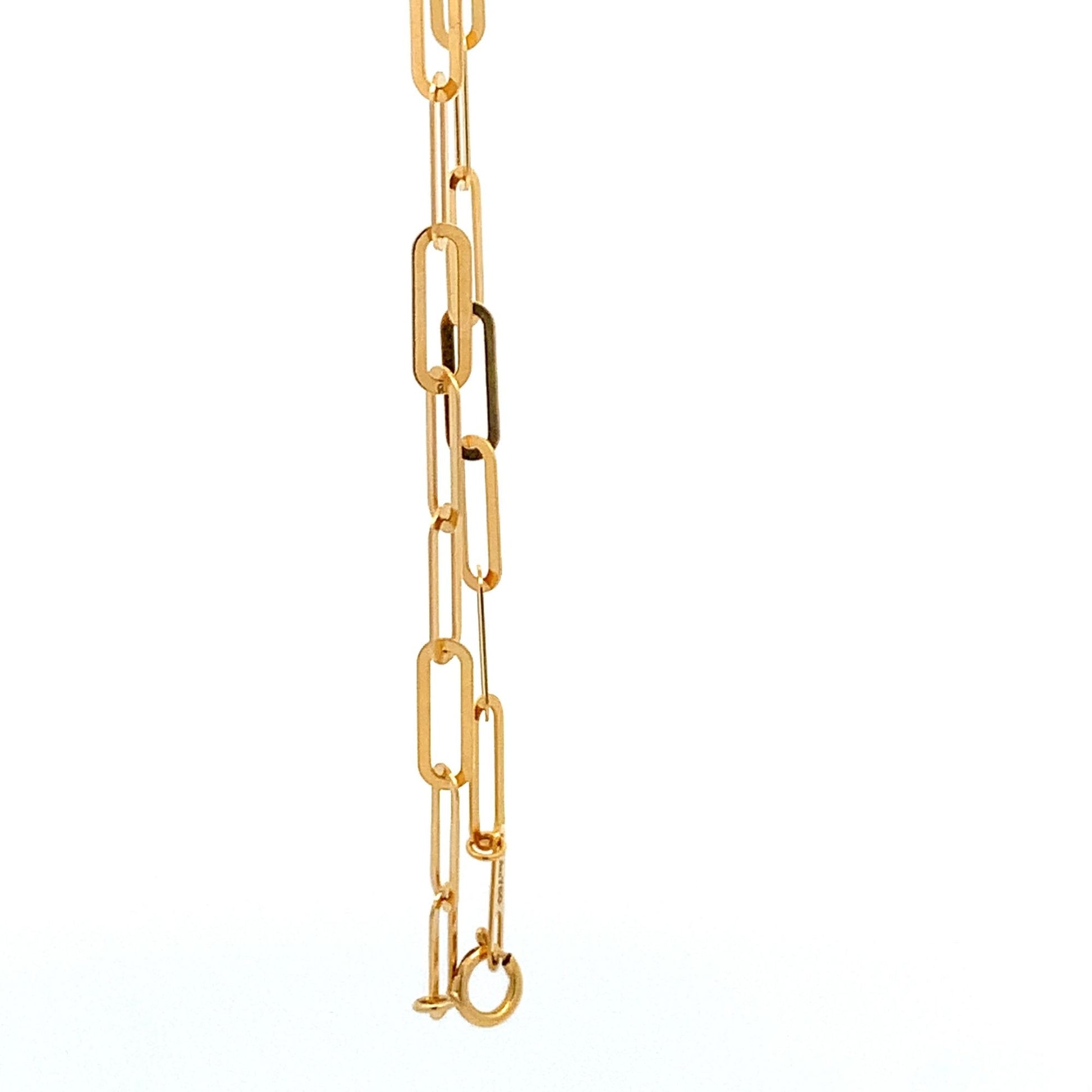 18K Yellow Gold Bracelet Paperclip Link 1.72 grams 7 inches - Rafant